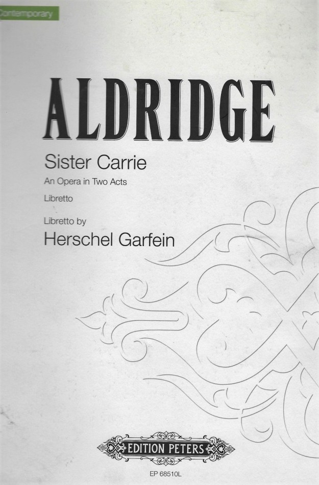 'Sister Carrie' - libretto - cover